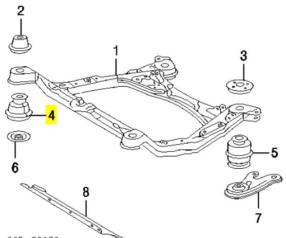 Do koszyka Tuleja (poduszka) przedniej belki  Lexus RX 300 MCU1