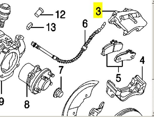 STC1916 Land Rover Zacisk hamulcowy przedni prawy