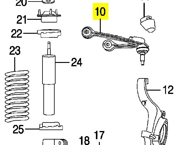 52088632AB Chrysler Wahacz zawieszenia przedniego górny lewy/prawy