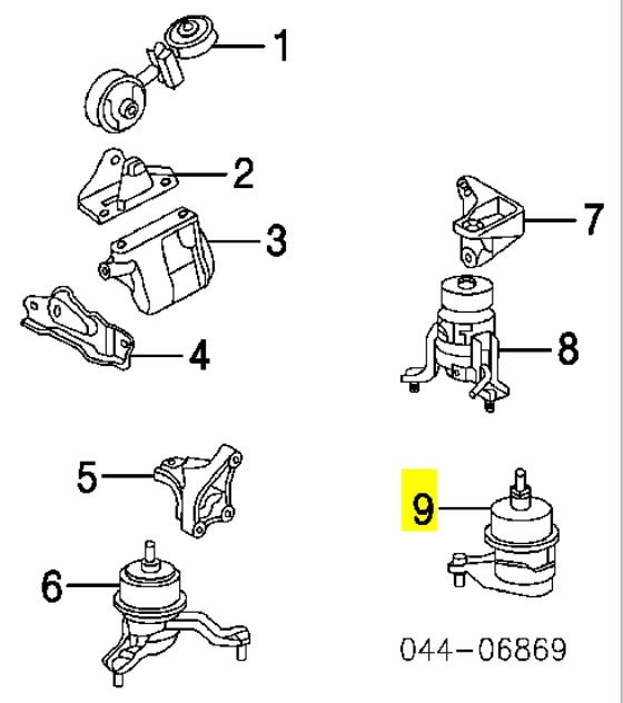1230628040 Toyota Poduszka (podpora) silnika lewa