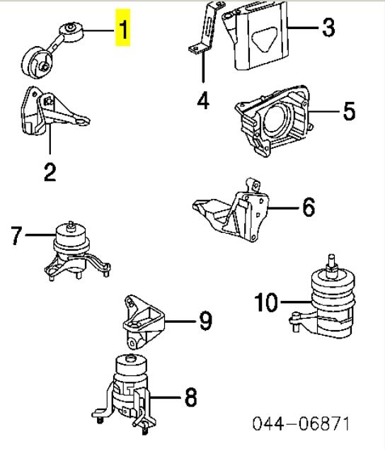 1236320100 Toyota Poduszka (podpora) silnika prawa górna