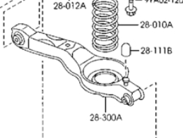 BP4K28300C Mazda Wahacz zawieszenia tylnego dolny lewy/prawy
