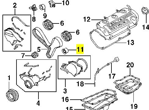 Rolka prowadząca kierunkowa paska rozrządu Mitsubishi MD319022 cena, od 22,31 USD
