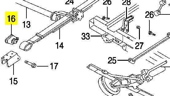 5006950AA Chrysler Silentblock przedni resoru tylnego