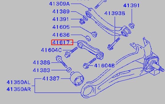 Drążek poprzeczny zawieszenia tylnego Mitsubishi MR403485 cena, od 25,96 USD