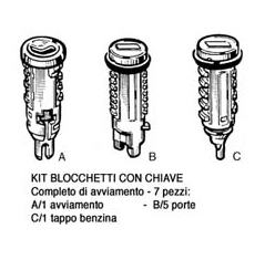 1313412080 Fiat/Alfa/Lancia zestaw wkładek zamków