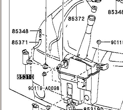 Pompka spryskiwacza szyby przedniej Toyota 85330AA010 cena, od 9,75 USD