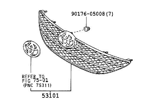 5310133090 Toyota Atrapa chłodnicy