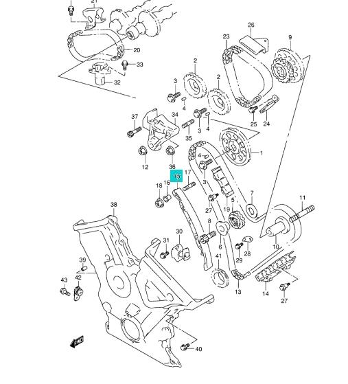 Prowadnica napinacza łańcucha rozrządu Suzuki Grand Vitara (FT, GT)