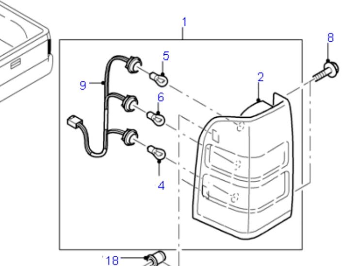 1497684 Ford Lampa zespolona tylna prawa