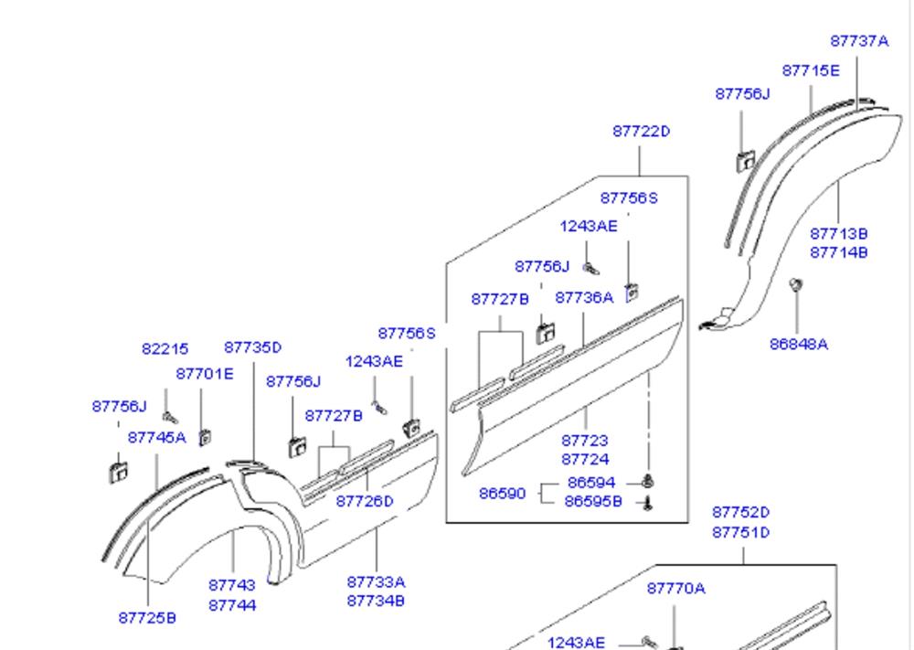 877132E000 Hyundai/Kia Poszerzenie (nakładka) reperaturki błotnika przedniego lewy