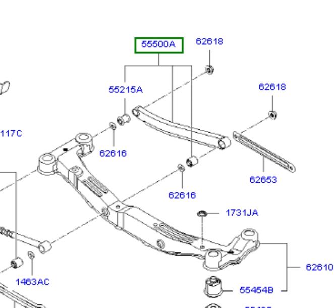 552102E100 Hyundai/Kia Wahacz zawieszenia tylnego poprzeczny