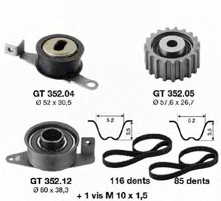 Pasek rozrządu, zestaw Ford Escort 4 GAF, AWF, ABFT