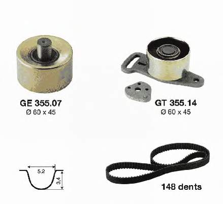 Pasek rozrządu, zestaw INA 530005610 cena, od 101,48 USD