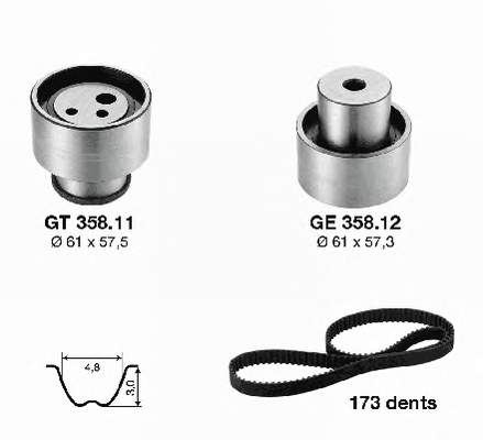 KD458.28 SNR pasek rozrządu, zestaw