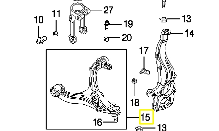 52089980AG Chrysler Wahacz zawieszenia przedniego dolny prawy