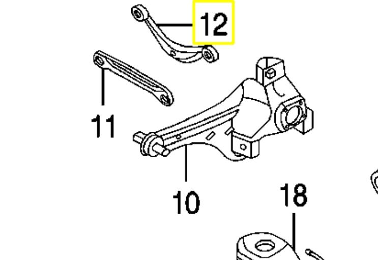 EG2128C20 Mazda Wahacz zawieszenia tylnego górny lewy