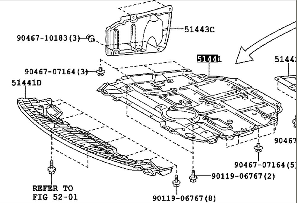 Osłona silnika, miski (przedziału silnika) Toyota Corolla sedana (E15) (2006 - 2014) cena, od 173,75 USD