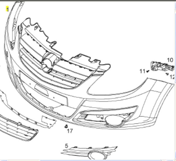 93189721 Opel zderzak przedni