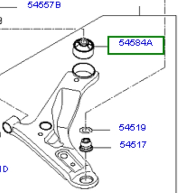 5458407000 Hyundai/Kia Silentblock przedniego wahacza dolnego