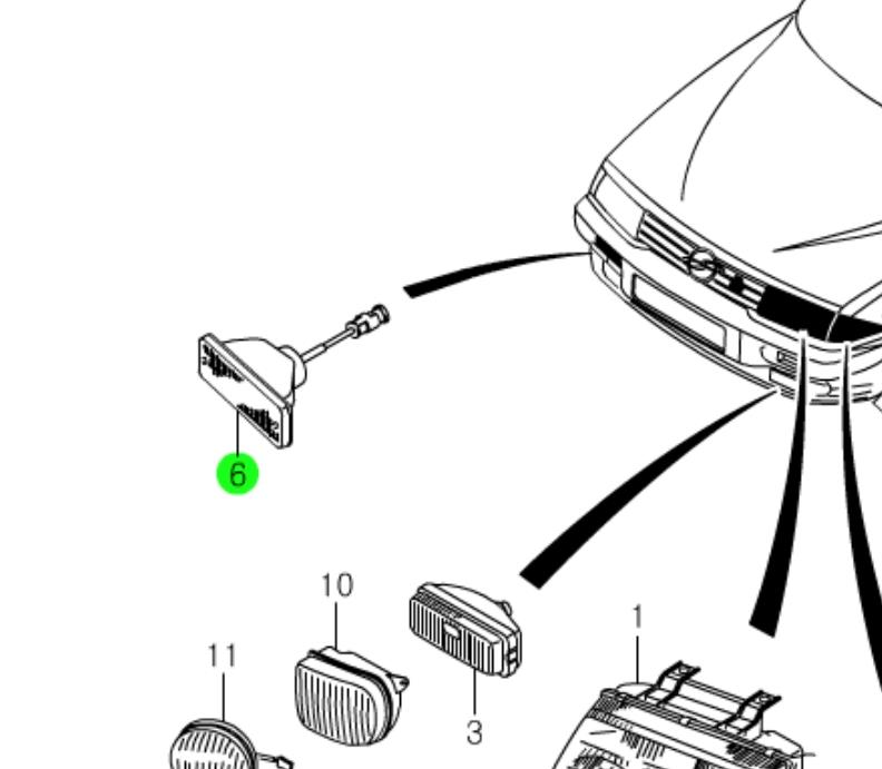 Kierunkowskaz lewy do SsangYong Musso  FJ