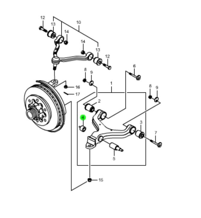 4451809000 Ssang Yong Silentblock przedniego wahacza dolnego