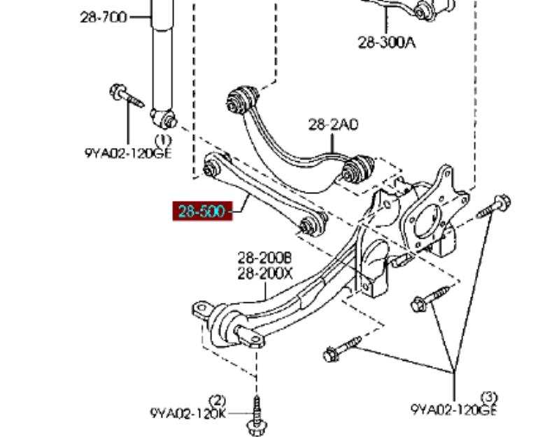 Wahacz zawieszenia tylnego poprzeczny Ford Focus 2 (CA5)