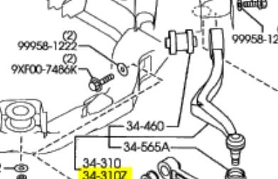 GR1A34J50 Mazda Wahacz zawieszenia przedniego dolny lewy