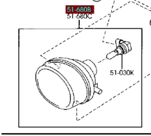 C23650C21A Mazda Lampa przeciwmgielna prawa