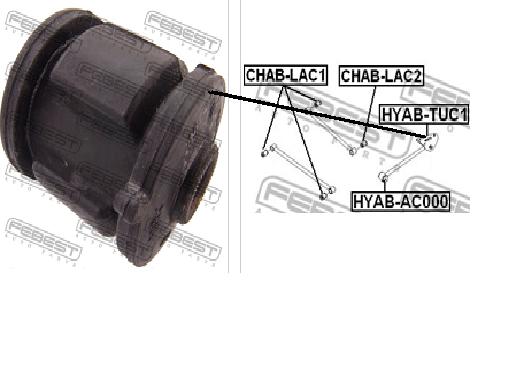 Silentblock czopu tylnego Febest HYABTUC1 cena, od 7,81 USD