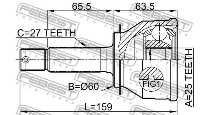 Przegub homokinetyczny przedni zewnętrzny do Hyundai Sonata III 