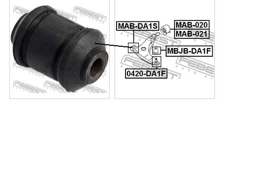 Silentblock przedniego wahacza dolnego Febest MABDA1S cena, od 9,28 USD