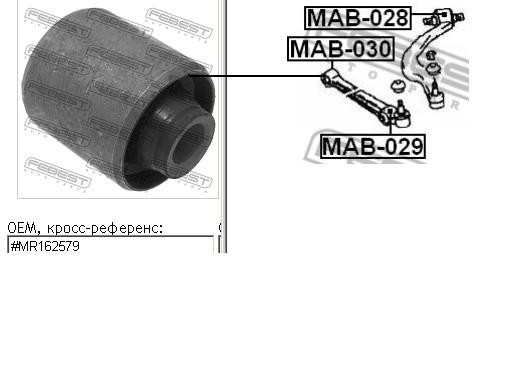 Silentblock przedniego wahacza dolnego Febest MAB030 cena, od 8,55 USD