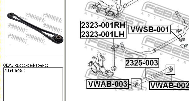 Drążek poprzeczny zawieszenia tylnego Audi Q7 (4LB)