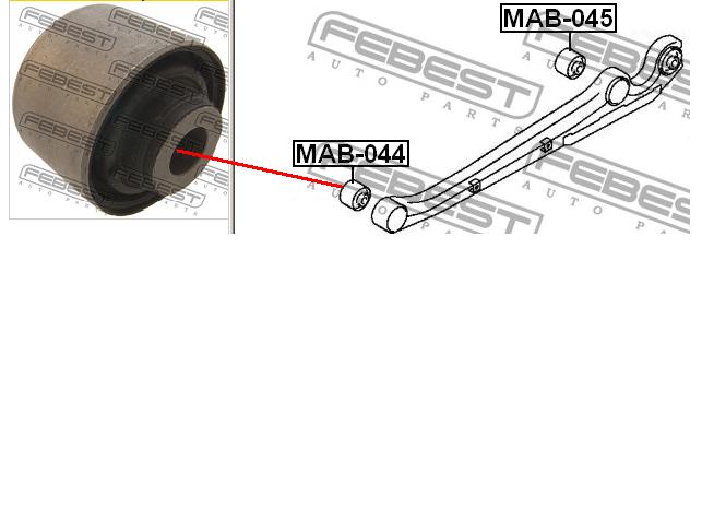 MR210731 Mitsubishi Silentblock tylnego wahacza podłużnego przedni