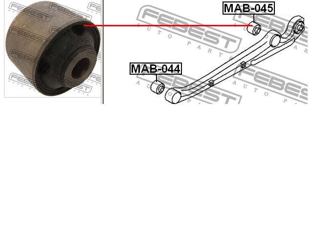 Do koszyka MAB045 Febest Silentblock tylnego wahacza podłużnego tyłny