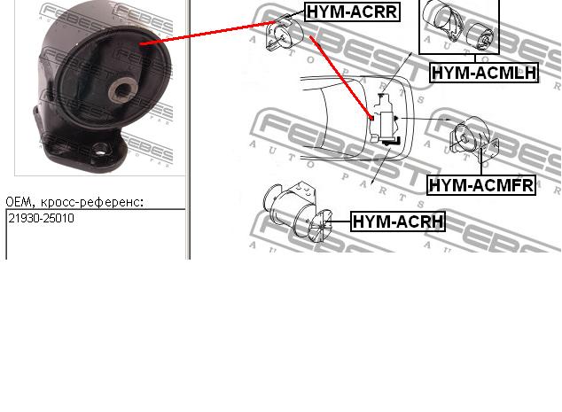 RUH49 Japan Parts Poduszka (podpora) silnika tylna