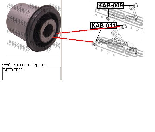 545803E001 Hyundai/Kia Silentblock przedniego wahacza dolnego