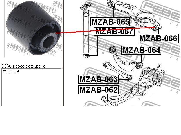 Silentblock wahacza tylnego dolnego Ford Focus 1 (DAW, DBW)