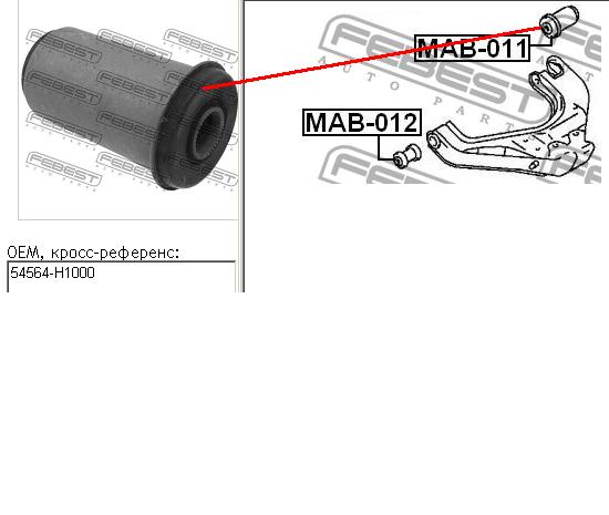 Silentblock przedniego wahacza dolnego Febest MAB011 cena, od 15,72 USD