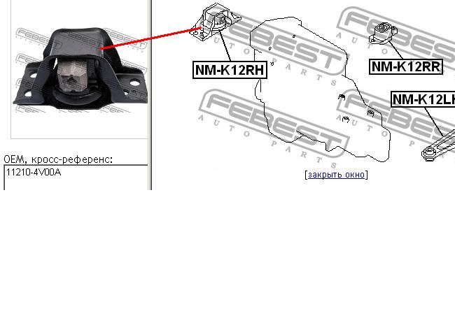 Poduszka (podpora) silnika przednia Nissan Note (E11)