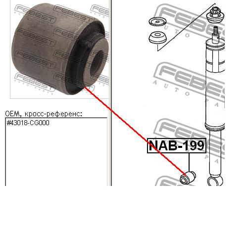 Silentblock amortyzatora tylnego Febest NAB199 cena, od 9,49 USD