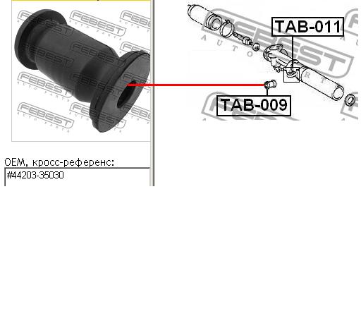 Silentblock mocowania maglownicy Febest TAB009 cena, od 5,23 USD