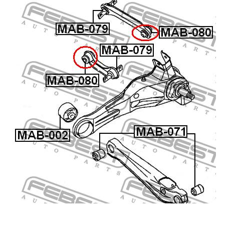 Do koszyka MAB080 Febest Silentblock czopu tylnego