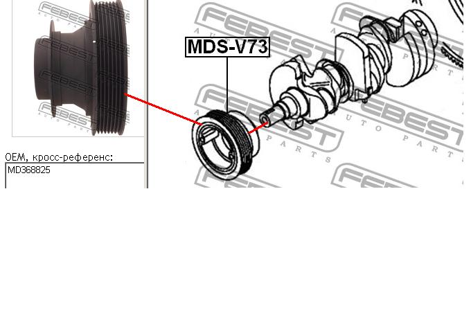 MD368825 Mitsubishi Koło pasowe wału korbowego