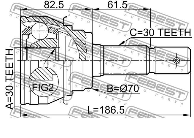 Przegub homokinetyczny przedni zewnętrzny Toyota 4Runner (GRN21, UZN21)