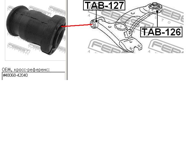 Silentblock przedniego wahacza dolnego Febest TAB127 cena, od 9,02 USD