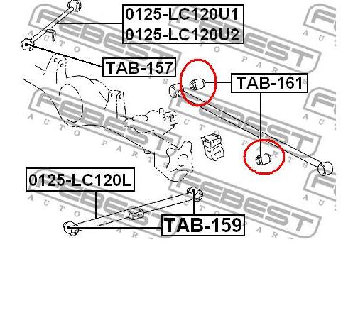 Silentblock tylnego wahacza poprzecznego Febest TAB161 cena, od 11,70 USD