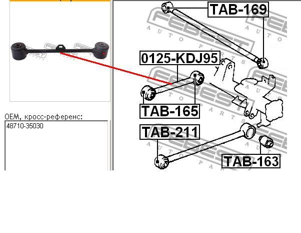 Wahacz zawieszenia tylnego górny lewy/prawy Japan Parts CJ205 cena, od 33,61 USD