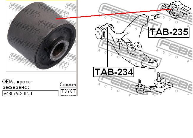 TAB235 Febest silentblock przedniego wahacza dolnego